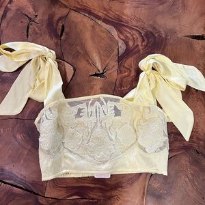 Free People Yellow Lace Crop Top BRAND NEW WITH TAG